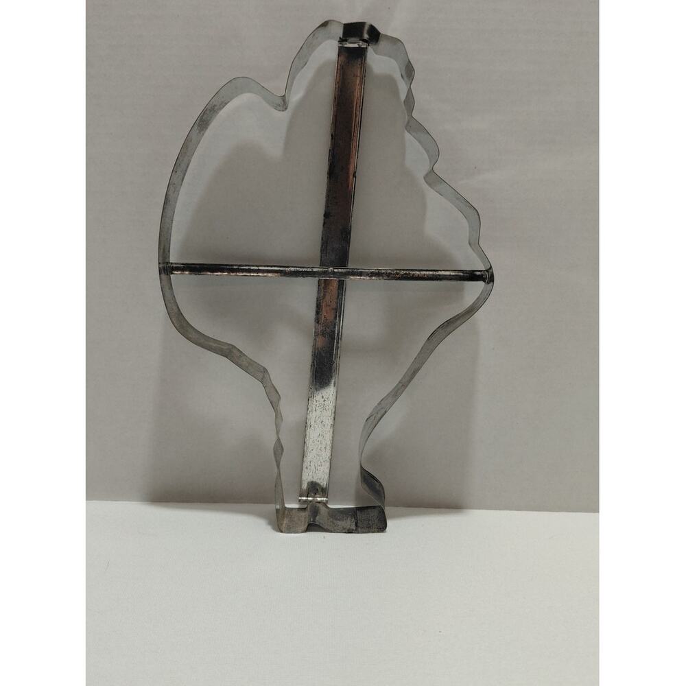 Vintage Christmas Cookie Cutter Santa Claus Tin Large 8 1/4" Tall
